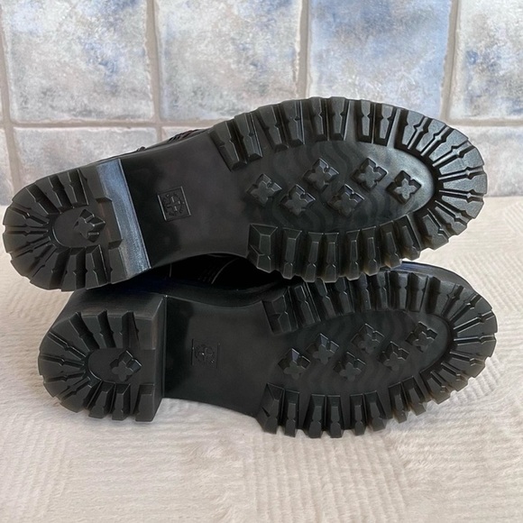 NEW Womens Size 6 Dr. Martens Leona Sendal Leather Heeled Lace Up Black Boots - Picture 7 of 8